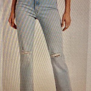 AYR The Sugar Straight Leg Jeans Light Blue Size 32S (28" inseam)